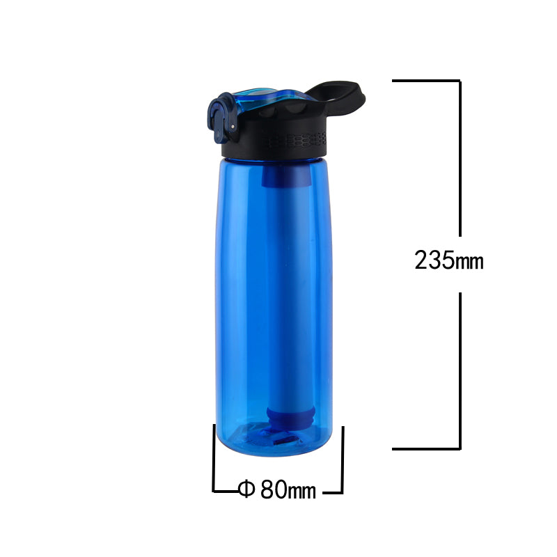 Filterflaska med sugrör - Vattenreningsfilter - 450ml - BPA Fri - Water Bottle With Straw