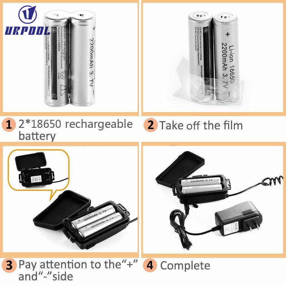Pannlampa 5W - Laddningsbara batterier