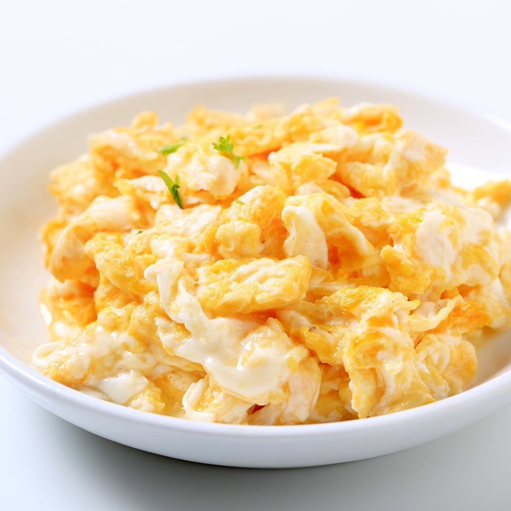 Äggröra med ost Burk 8 portioner - Frystorkad - Scrambled Egg with Cheese Tin - Fuel Your Preparation. ca 25 års hållbarhet.