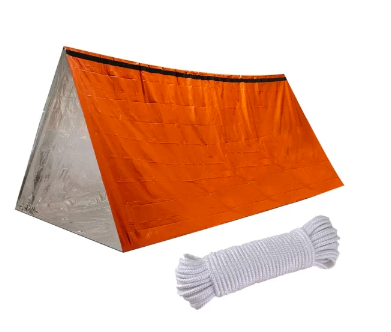 Nödtält 2 personer - Orange Silverfolie - Emergency Shelter Camping Survival Tent