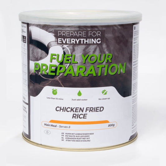 Stekt ris med kyckling Burk 8 portioner - Frystorkad - Chicken Fried Rice Tin - Fuel Your Preparation. ca 25 års hållbarhet.